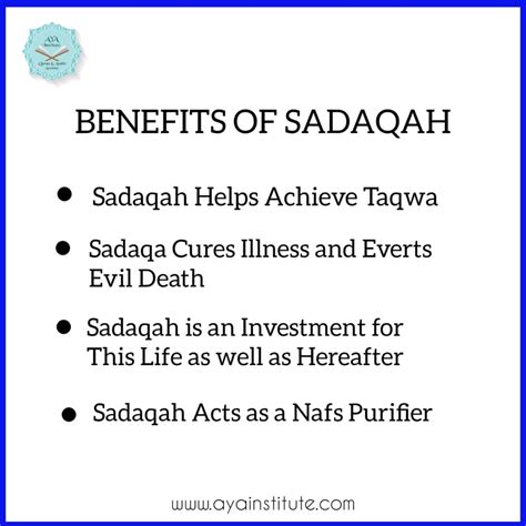 Benefits of Sadaqah .